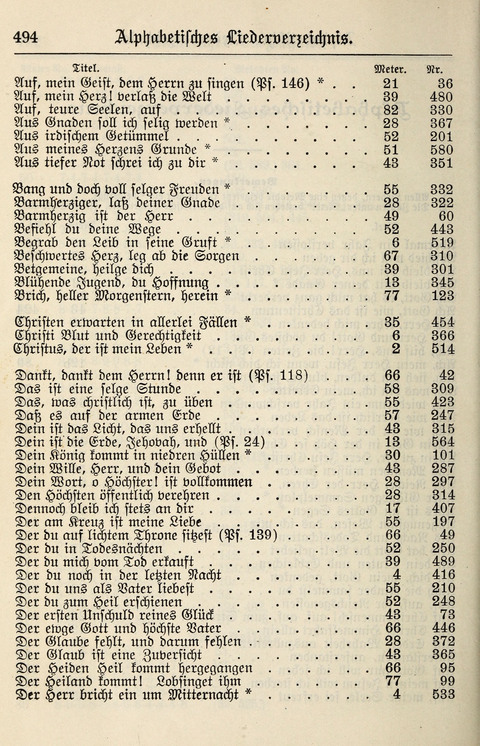 Gesangbuch für deutsche Gemeinden: enthaltend Psalmen und geistliche Lieder für öffentlichen und häuslichen Gottesdienst page 494
