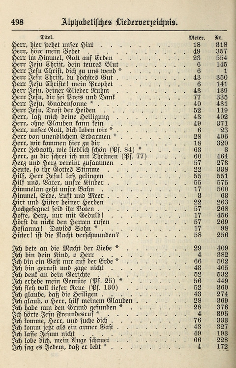 Gesangbuch für deutsche Gemeinden: enthaltend Psalmen und geistliche Lieder für öffentlichen und häuslichen Gottesdienst page 498