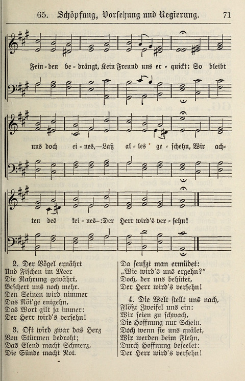 Gesangbuch für deutsche Gemeinden: enthaltend Psalmen und geistliche Lieder für öffentlichen und häuslichen Gottesdienst page 71