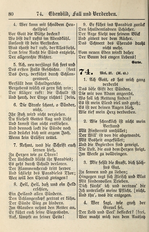 Gesangbuch für deutsche Gemeinden: enthaltend Psalmen und geistliche Lieder für öffentlichen und häuslichen Gottesdienst page 80