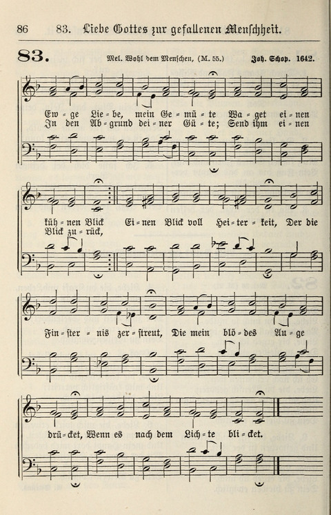 Gesangbuch für deutsche Gemeinden: enthaltend Psalmen und geistliche Lieder für öffentlichen und häuslichen Gottesdienst page 86