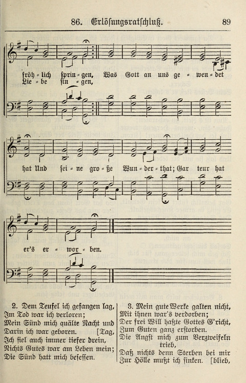 Gesangbuch für deutsche Gemeinden: enthaltend Psalmen und geistliche Lieder für öffentlichen und häuslichen Gottesdienst page 89