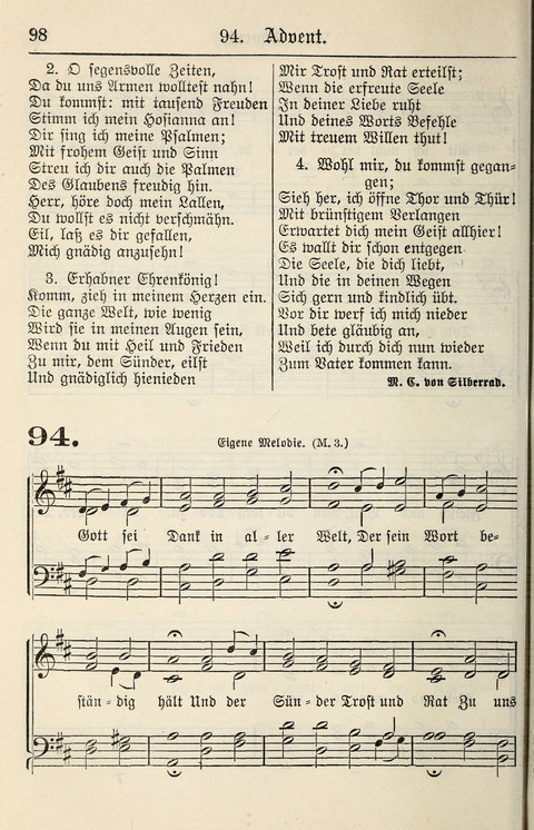 Gesangbuch für deutsche Gemeinden: enthaltend Psalmen und geistliche Lieder für öffentlichen und häuslichen Gottesdienst page 98
