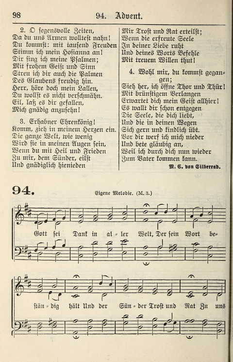 Gesangbuch für deutsche Gemeinden: enthaltend Psalmen und geistliche Lieder für öffentlichen und häuslichen Gottesdienst page 98