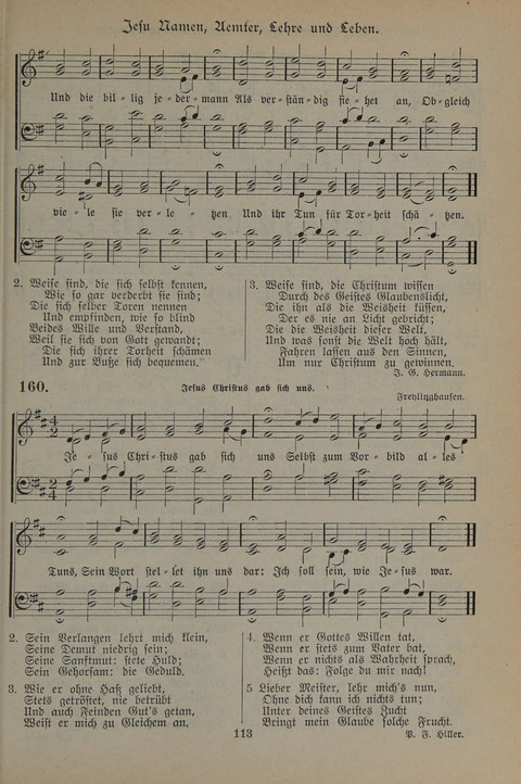 Gesangbuch der Evangelischen Gemeinschaft: für öffentlichen und häuslichen Gottesdient page 113