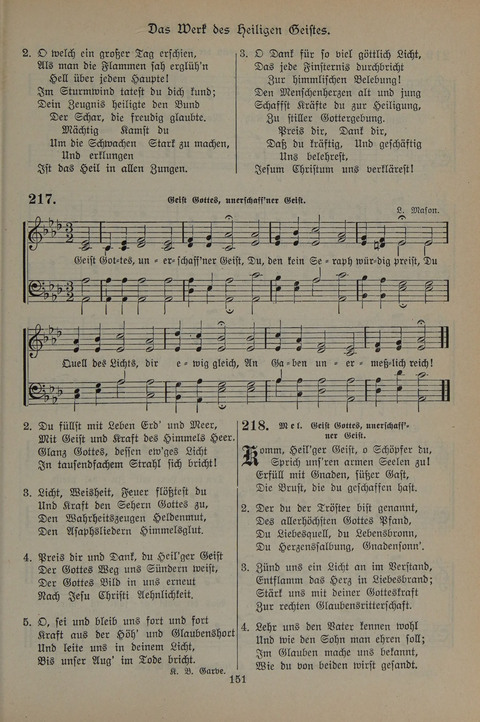 Gesangbuch der Evangelischen Gemeinschaft: für öffentlichen und häuslichen Gottesdient page 151