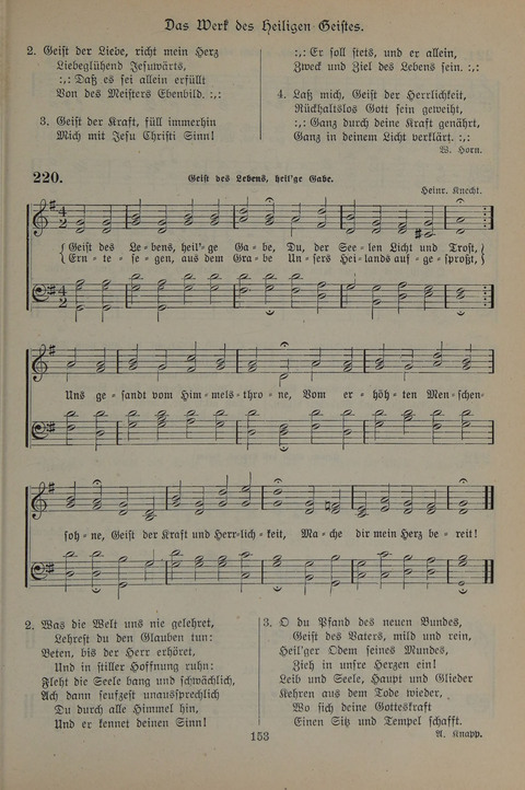 Gesangbuch der Evangelischen Gemeinschaft: für öffentlichen und häuslichen Gottesdient page 153