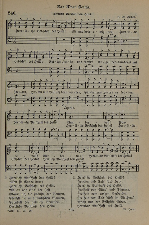 Gesangbuch der Evangelischen Gemeinschaft: für öffentlichen und häuslichen Gottesdient page 167