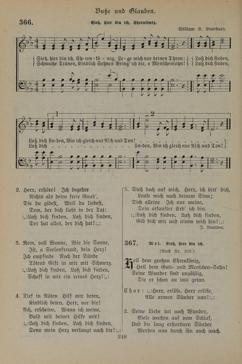 Gesangbuch der Evangelischen Gemeinschaft: für öffentlichen und häuslichen Gottesdient page 248