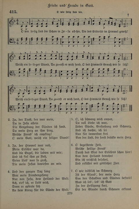Gesangbuch der Evangelischen Gemeinschaft: für öffentlichen und häuslichen Gottesdient page 279