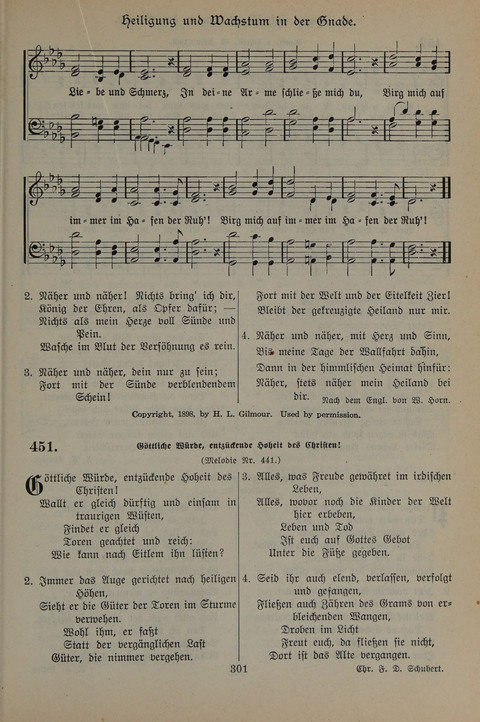 Gesangbuch der Evangelischen Gemeinschaft: für öffentlichen und häuslichen Gottesdient page 301
