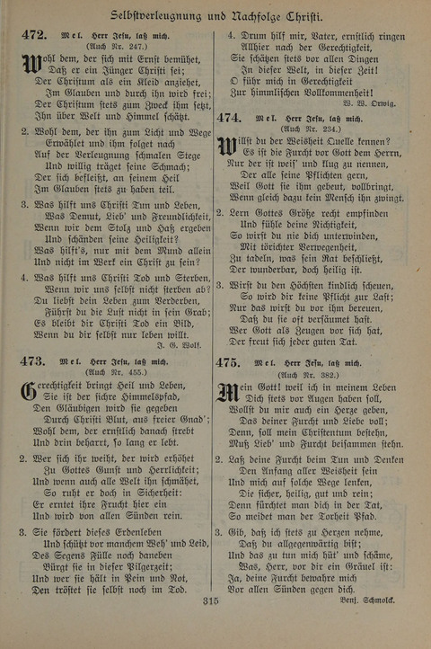 Gesangbuch der Evangelischen Gemeinschaft: für öffentlichen und häuslichen Gottesdient page 315