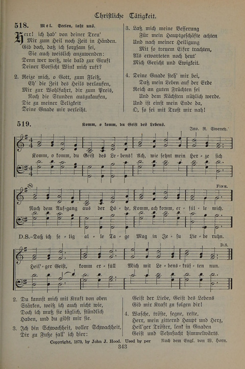 Gesangbuch der Evangelischen Gemeinschaft: für öffentlichen und häuslichen Gottesdient page 343