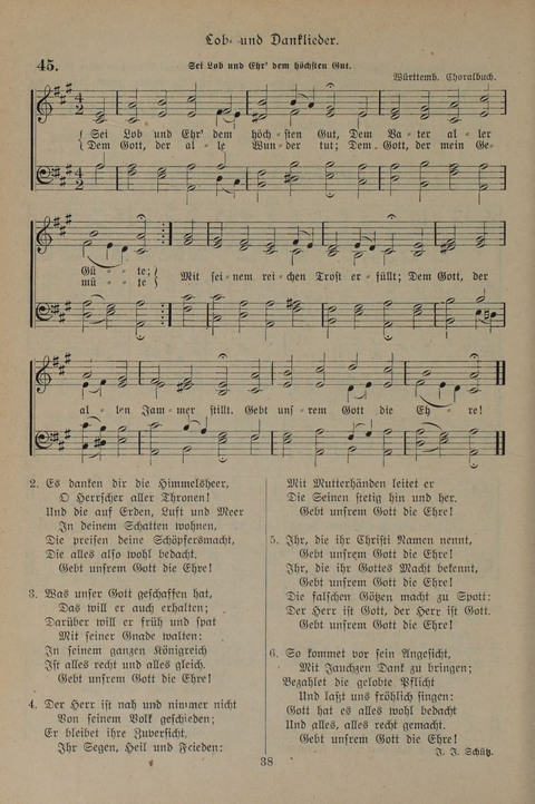 Gesangbuch der Evangelischen Gemeinschaft: für öffentlichen und häuslichen Gottesdient page 38