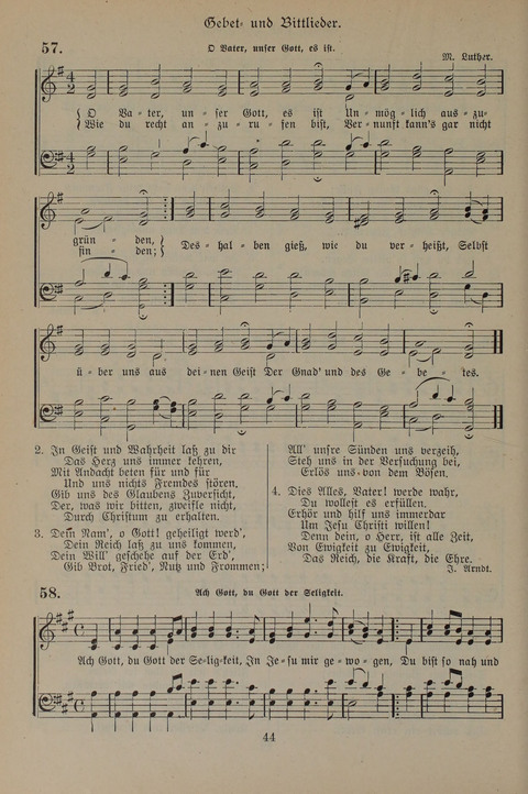 Gesangbuch der Evangelischen Gemeinschaft: für öffentlichen und häuslichen Gottesdient page 44