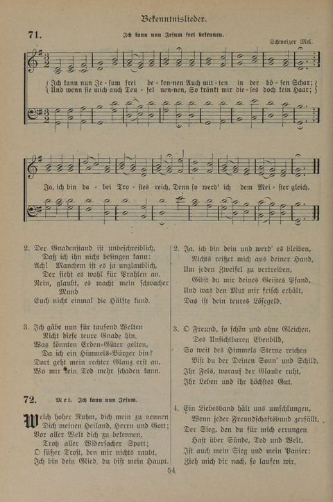 Gesangbuch der Evangelischen Gemeinschaft: für öffentlichen und häuslichen Gottesdient page 54