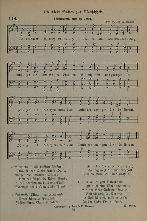 Gesangbuch der Evangelischen Gemeinschaft: für öffentlichen und häuslichen Gottesdient page 85