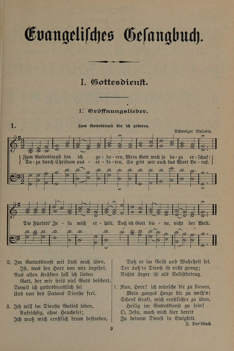 Gesangbuch der Evangelischen Gemeinschaft: für öffentlichen und häuslichen Gottesdient page 9