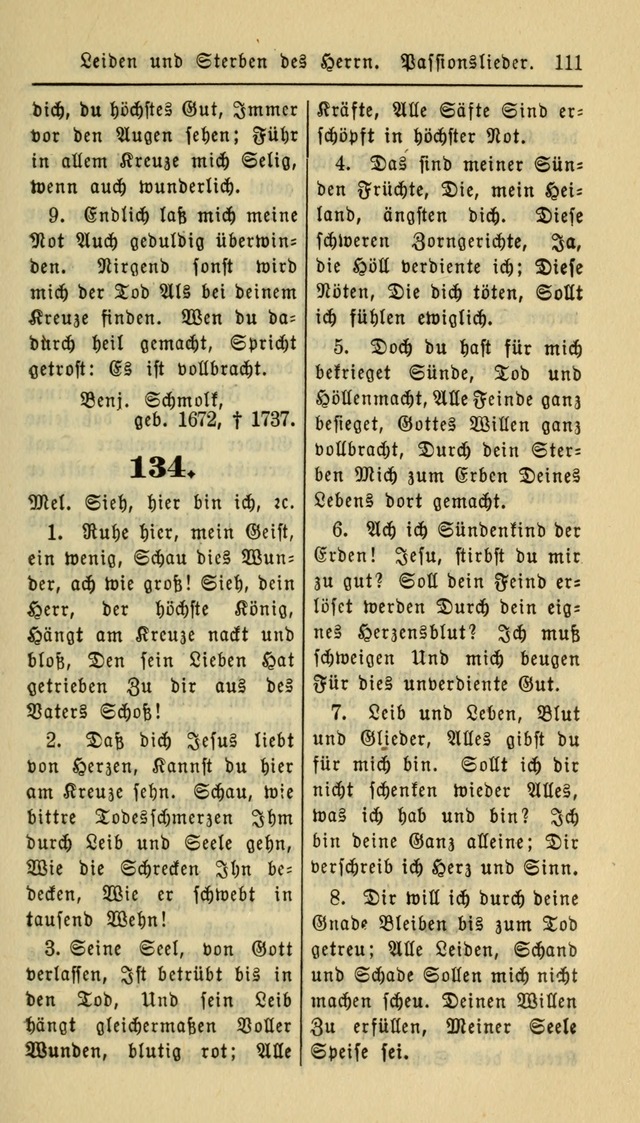 Gesangbuch der Evangelischen Kirche: herausgegeben von der Deutschen Evangelischen Synode von Nord-Amerika page 111