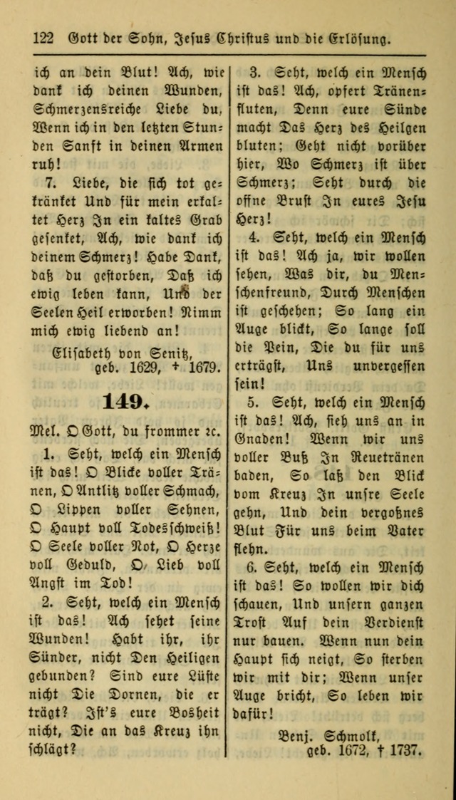Gesangbuch der Evangelischen Kirche: herausgegeben von der Deutschen Evangelischen Synode von Nord-Amerika page 122