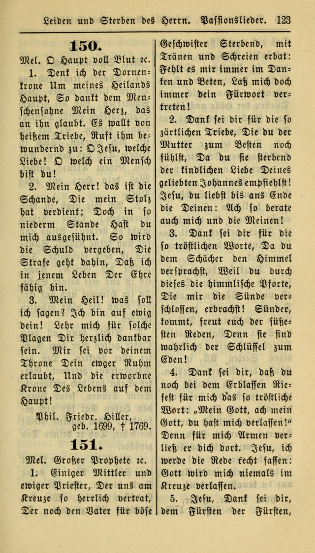 Gesangbuch der Evangelischen Kirche: herausgegeben von der Deutschen Evangelischen Synode von Nord-Amerika page 123