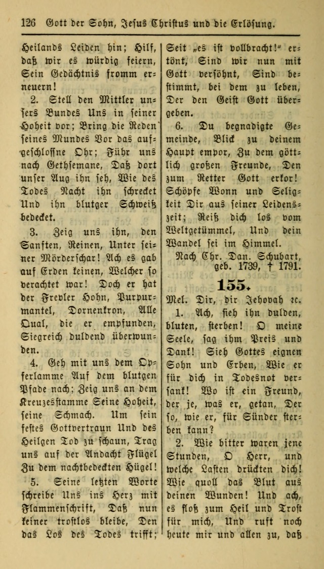 Gesangbuch der Evangelischen Kirche: herausgegeben von der Deutschen Evangelischen Synode von Nord-Amerika page 126