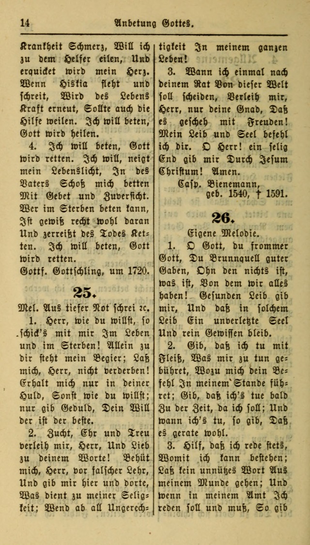 Gesangbuch der Evangelischen Kirche: herausgegeben von der Deutschen Evangelischen Synode von Nord-Amerika page 14