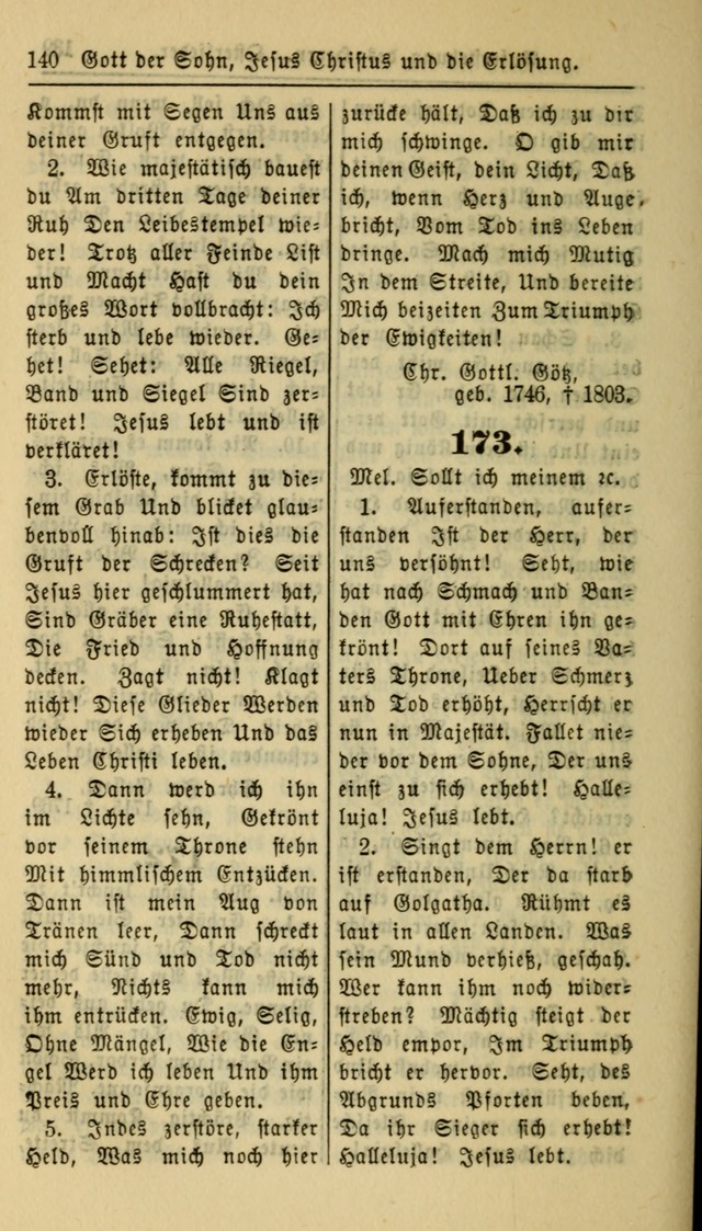 Gesangbuch der Evangelischen Kirche: herausgegeben von der Deutschen Evangelischen Synode von Nord-Amerika page 140