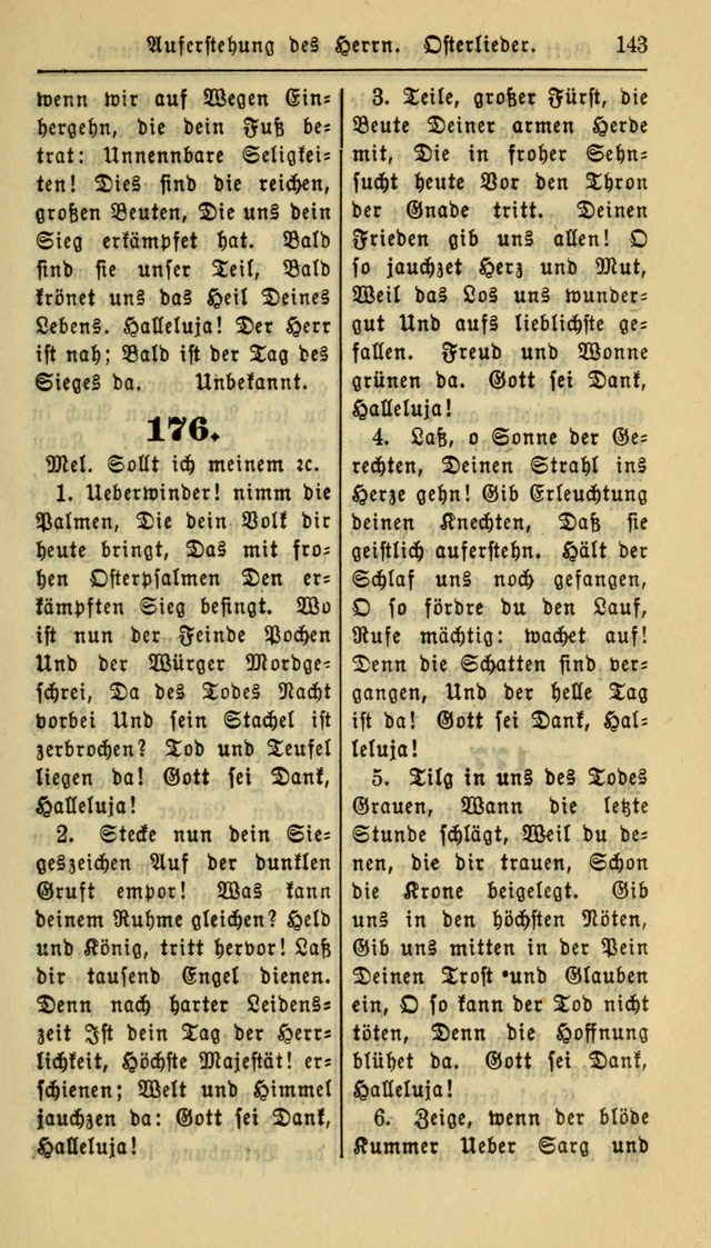Gesangbuch der Evangelischen Kirche: herausgegeben von der Deutschen Evangelischen Synode von Nord-Amerika page 143