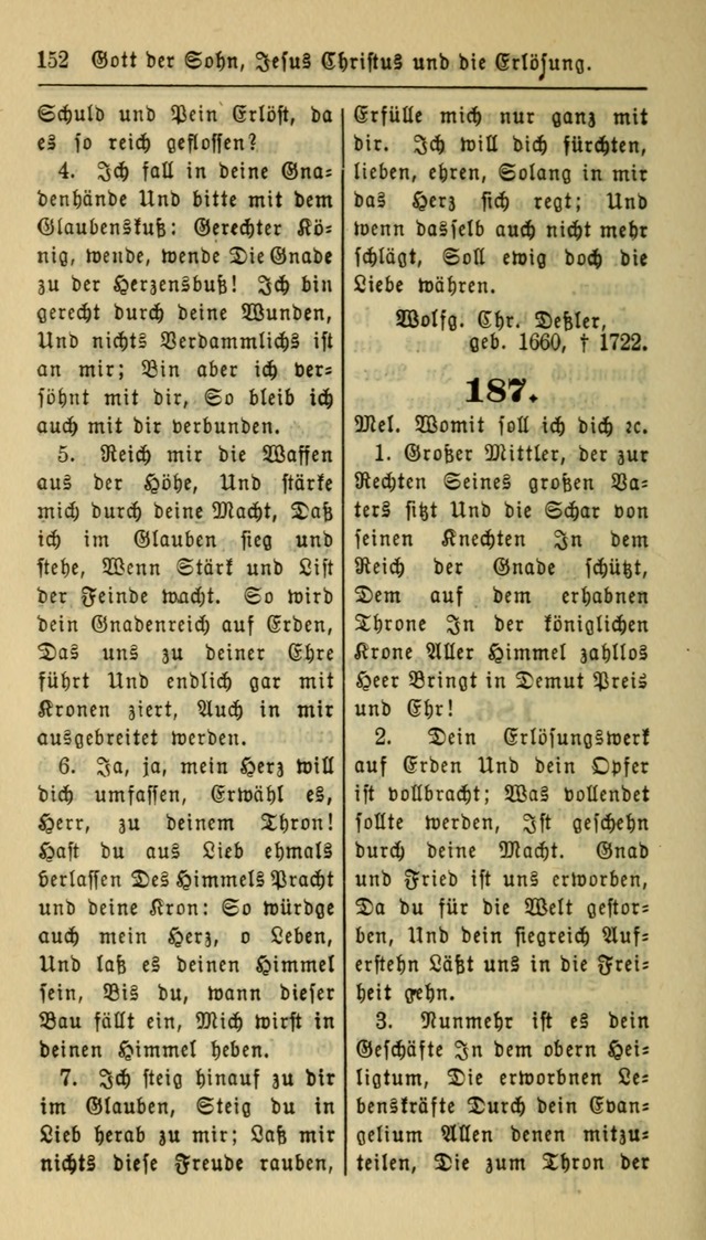 Gesangbuch der Evangelischen Kirche: herausgegeben von der Deutschen Evangelischen Synode von Nord-Amerika page 152