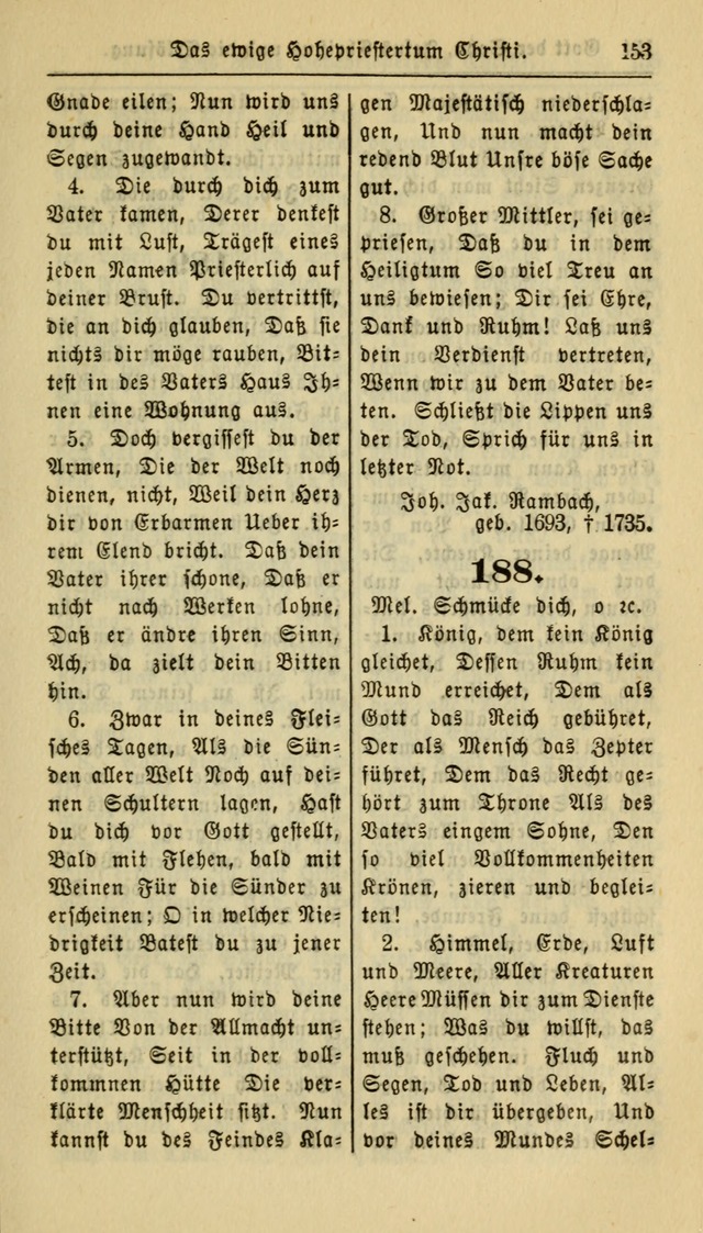 Gesangbuch der Evangelischen Kirche: herausgegeben von der Deutschen Evangelischen Synode von Nord-Amerika page 153