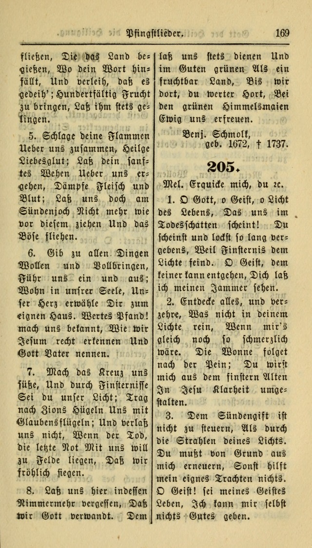 Gesangbuch der Evangelischen Kirche: herausgegeben von der Deutschen Evangelischen Synode von Nord-Amerika page 169