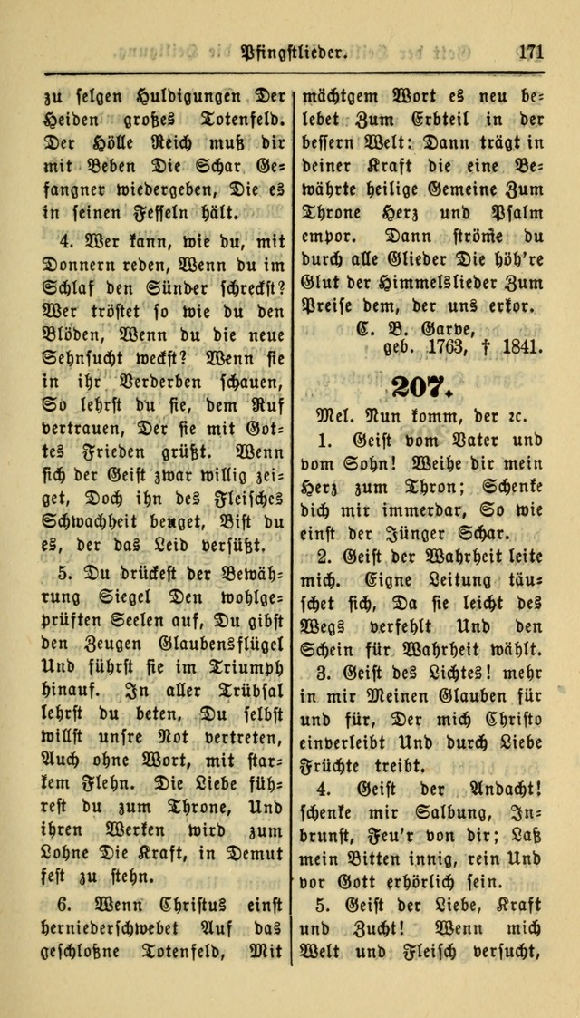 Gesangbuch der Evangelischen Kirche: herausgegeben von der Deutschen Evangelischen Synode von Nord-Amerika page 171