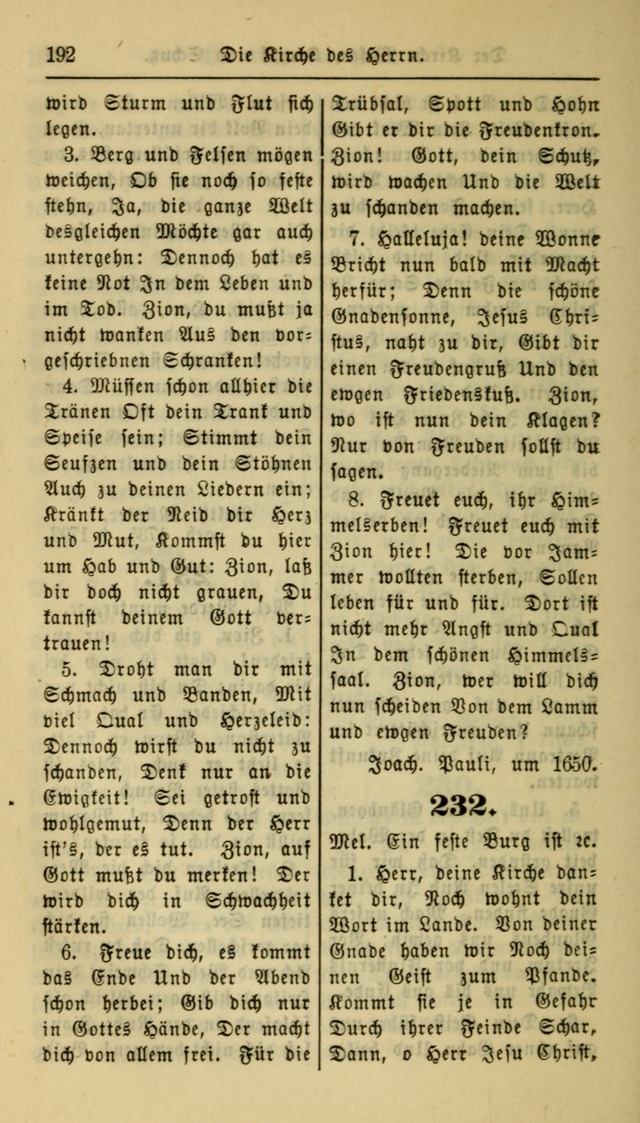 Gesangbuch der Evangelischen Kirche: herausgegeben von der Deutschen Evangelischen Synode von Nord-Amerika page 192