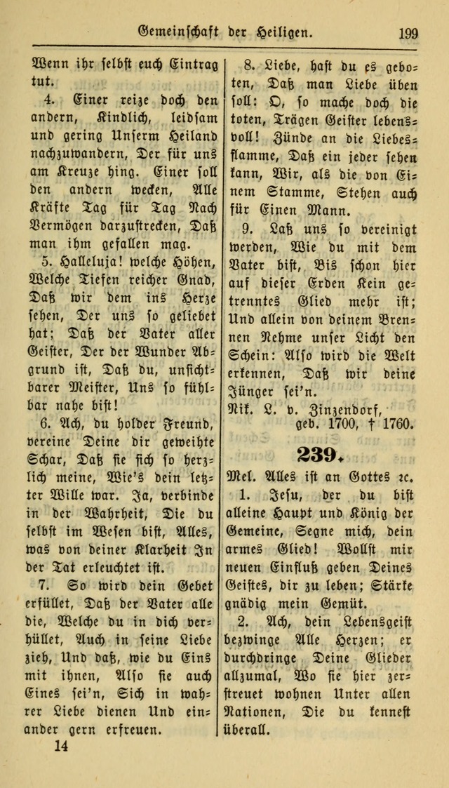 Gesangbuch der Evangelischen Kirche: herausgegeben von der Deutschen Evangelischen Synode von Nord-Amerika page 199