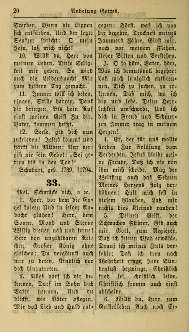 Gesangbuch der Evangelischen Kirche: herausgegeben von der Deutschen Evangelischen Synode von Nord-Amerika page 20