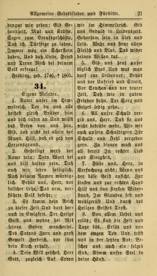 Gesangbuch der Evangelischen Kirche: herausgegeben von der Deutschen Evangelischen Synode von Nord-Amerika page 21