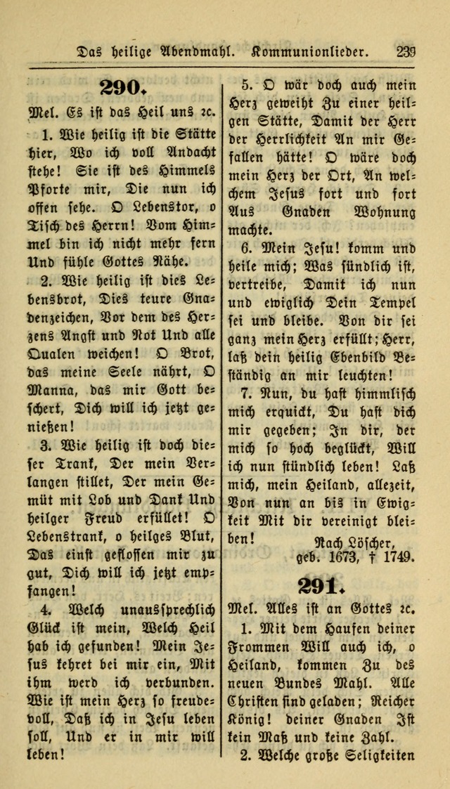 Gesangbuch der Evangelischen Kirche: herausgegeben von der Deutschen Evangelischen Synode von Nord-Amerika page 239