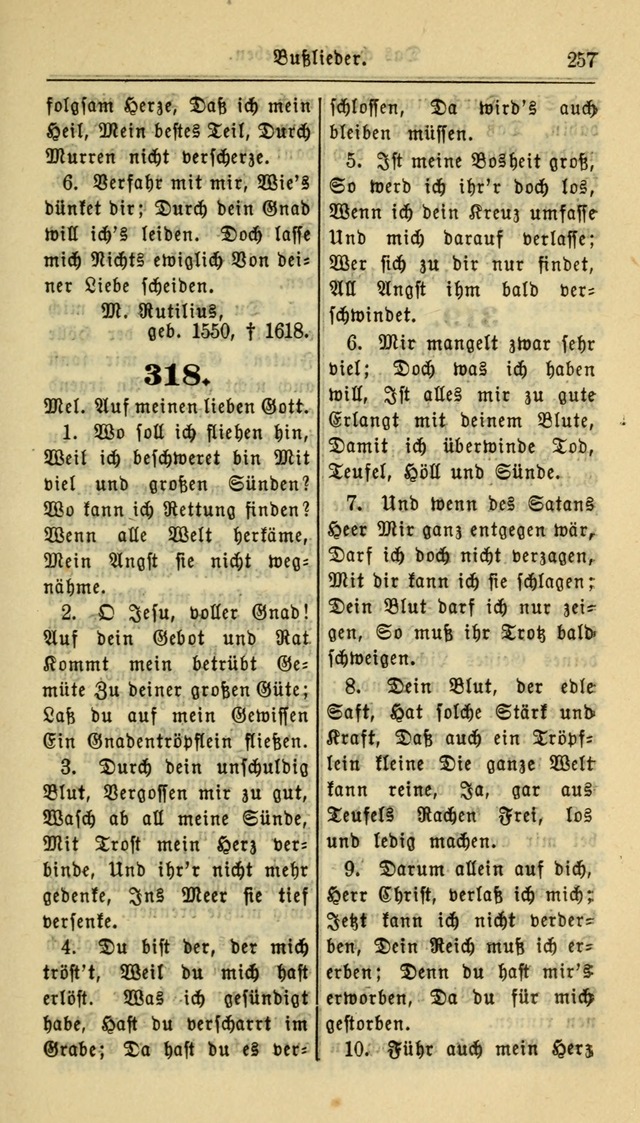 Gesangbuch der Evangelischen Kirche: herausgegeben von der Deutschen Evangelischen Synode von Nord-Amerika page 257