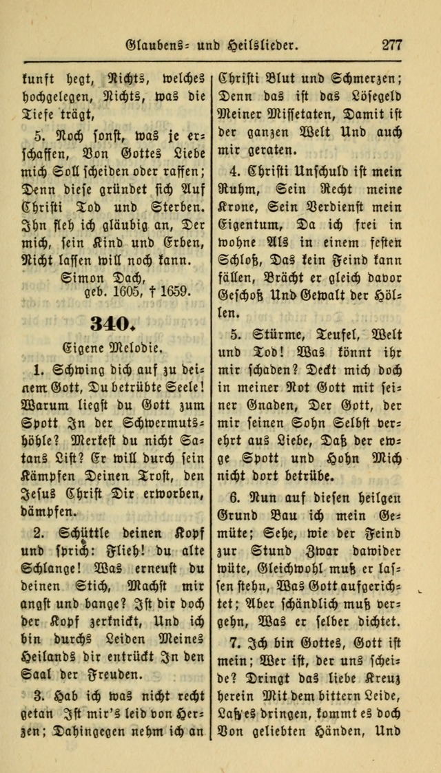 Gesangbuch der Evangelischen Kirche: herausgegeben von der Deutschen Evangelischen Synode von Nord-Amerika page 277