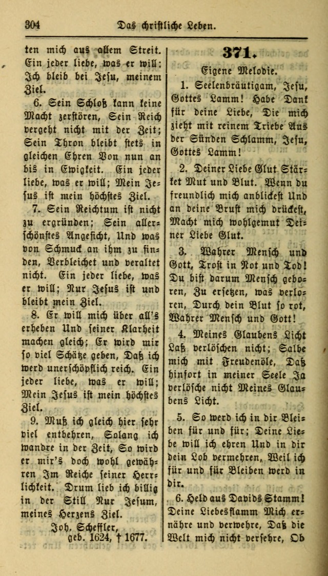 Gesangbuch der Evangelischen Kirche: herausgegeben von der Deutschen Evangelischen Synode von Nord-Amerika page 304