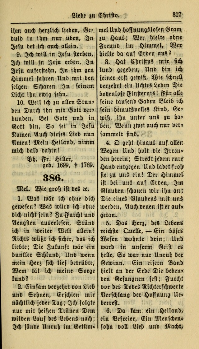 Gesangbuch der Evangelischen Kirche: herausgegeben von der Deutschen Evangelischen Synode von Nord-Amerika page 317