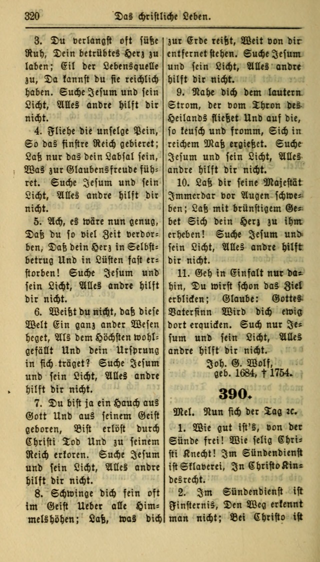 Gesangbuch der Evangelischen Kirche: herausgegeben von der Deutschen Evangelischen Synode von Nord-Amerika page 320
