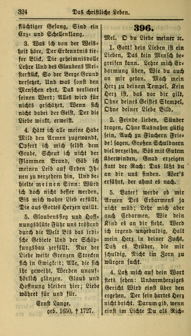 Gesangbuch der Evangelischen Kirche: herausgegeben von der Deutschen Evangelischen Synode von Nord-Amerika page 324