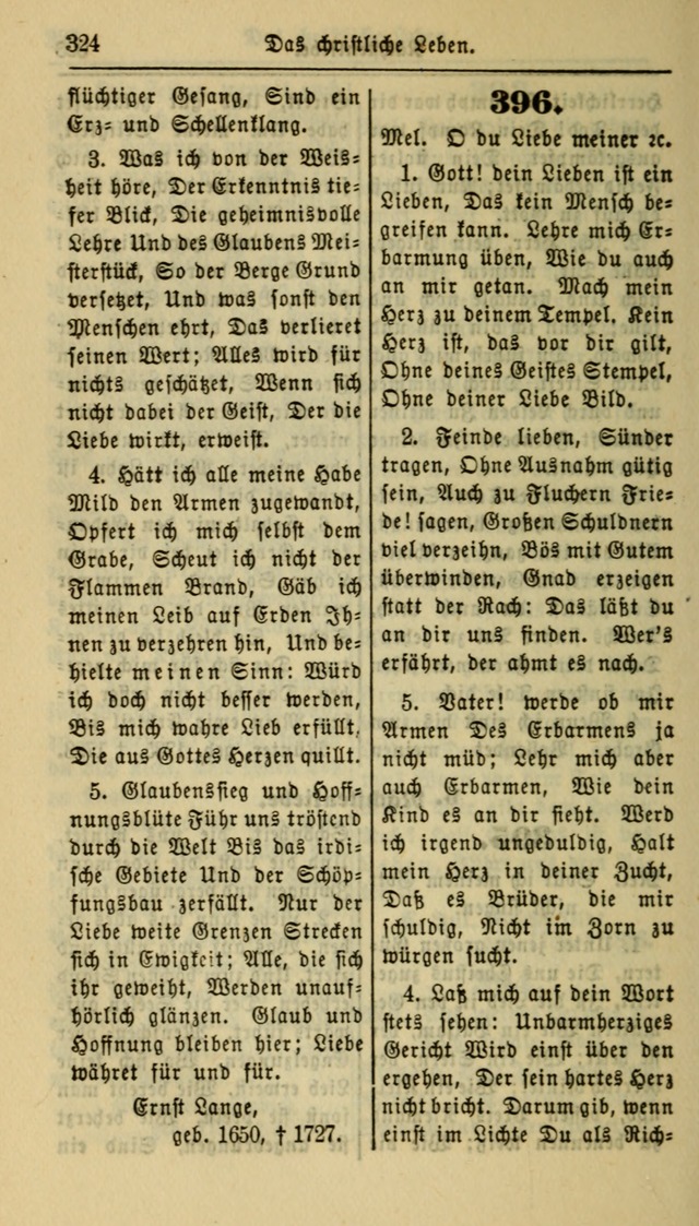 Gesangbuch der Evangelischen Kirche: herausgegeben von der Deutschen Evangelischen Synode von Nord-Amerika page 324
