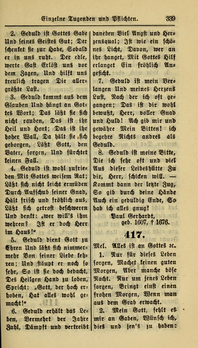 Gesangbuch der Evangelischen Kirche: herausgegeben von der Deutschen Evangelischen Synode von Nord-Amerika page 339