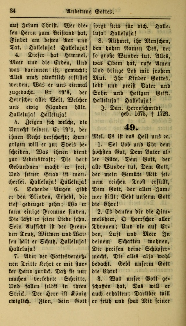 Gesangbuch der Evangelischen Kirche: herausgegeben von der Deutschen Evangelischen Synode von Nord-Amerika page 34