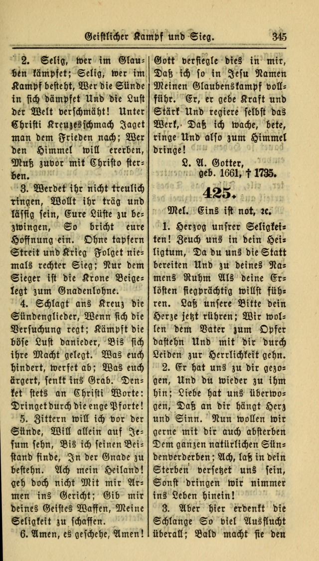 Gesangbuch der Evangelischen Kirche: herausgegeben von der Deutschen Evangelischen Synode von Nord-Amerika page 345