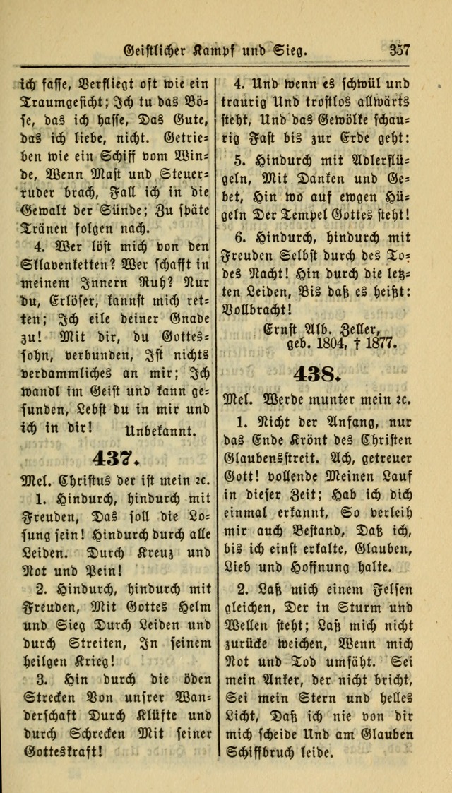 Gesangbuch der Evangelischen Kirche: herausgegeben von der Deutschen Evangelischen Synode von Nord-Amerika page 357