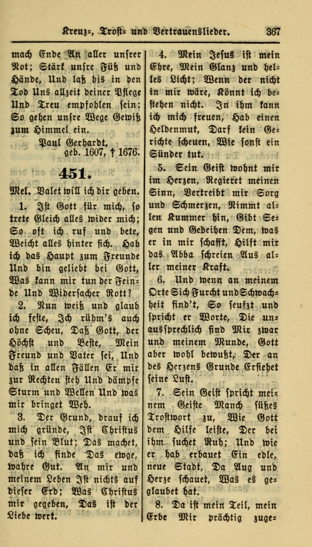 Gesangbuch der Evangelischen Kirche: herausgegeben von der Deutschen Evangelischen Synode von Nord-Amerika page 367